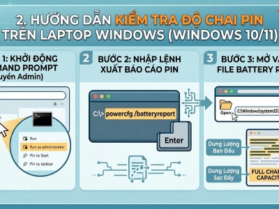 Cách Kiểm Tra Độ Chai Pin Laptop Không Cần Phần Mềm Chuẩn 100%