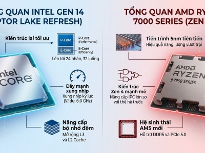 So Sánh Intel Gen 14 Và AMD Ryzen 7000 Series: Đội Xanh Hay Đội Đỏ Thắng Thế?