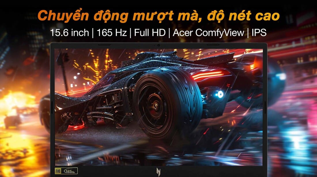 Màn hình 15.6 inch FHD sắc nét tần số quét cao