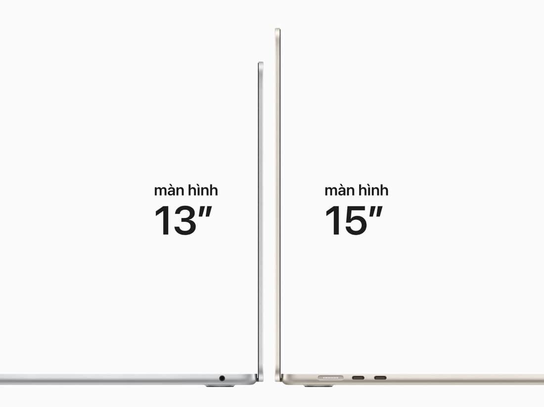 Màn hình 15inch Liquid Retina hiển thị lớn hơn, sắc nét hơn