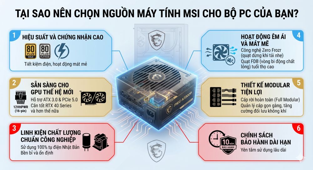 Tại Sao Nên Chọn Nguồn Máy Tính MSI Cho Bộ PC Của Bạn?