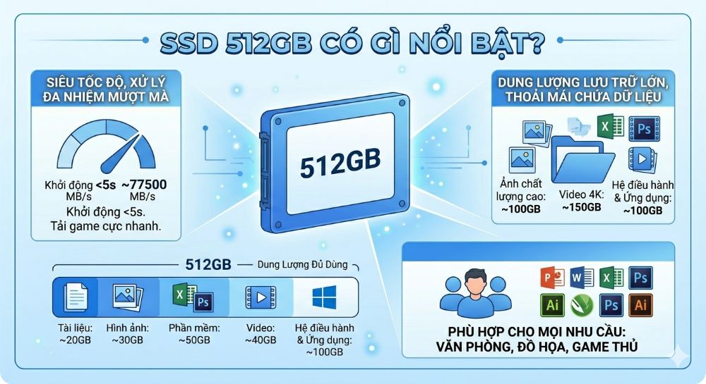 SSD 512GB Có Gì Nổi Bật?