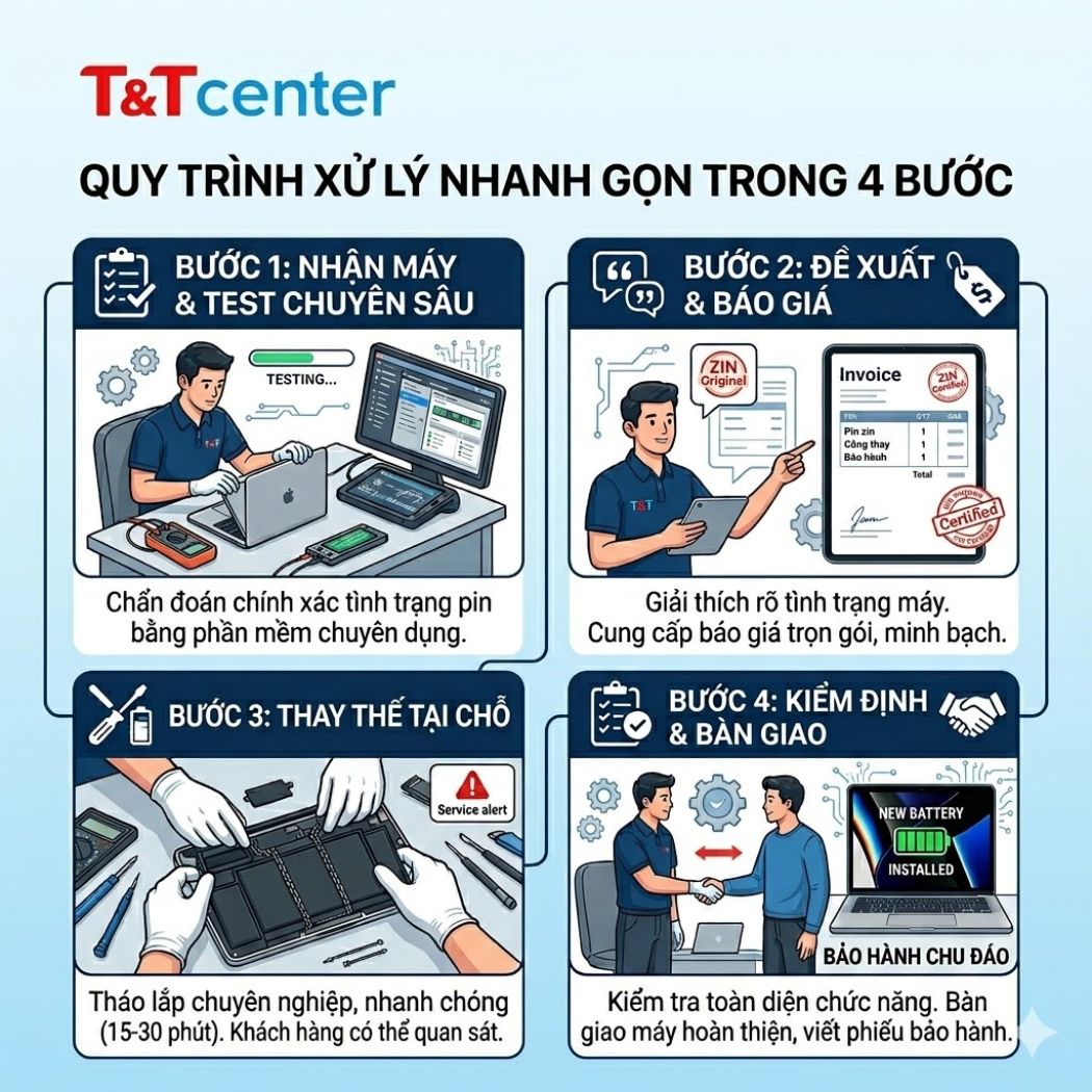 4. Quy trình xử lý nhanh gọn trong 4 bước