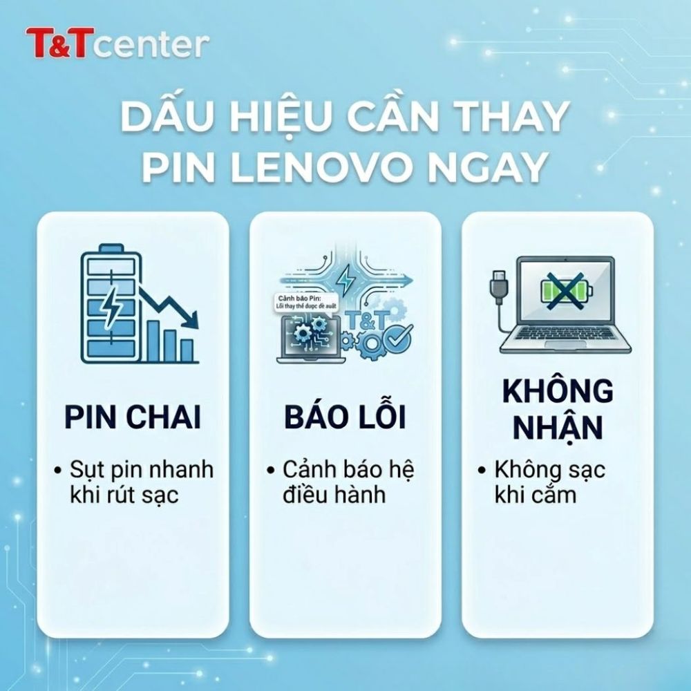 1. Dấu hiệu cho thấy bạn cần thay pin laptop Lenovo ngay lập tức
