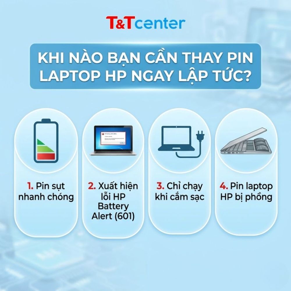 2. Khi nào bạn cần thay pin laptop HP ngay lập tức?