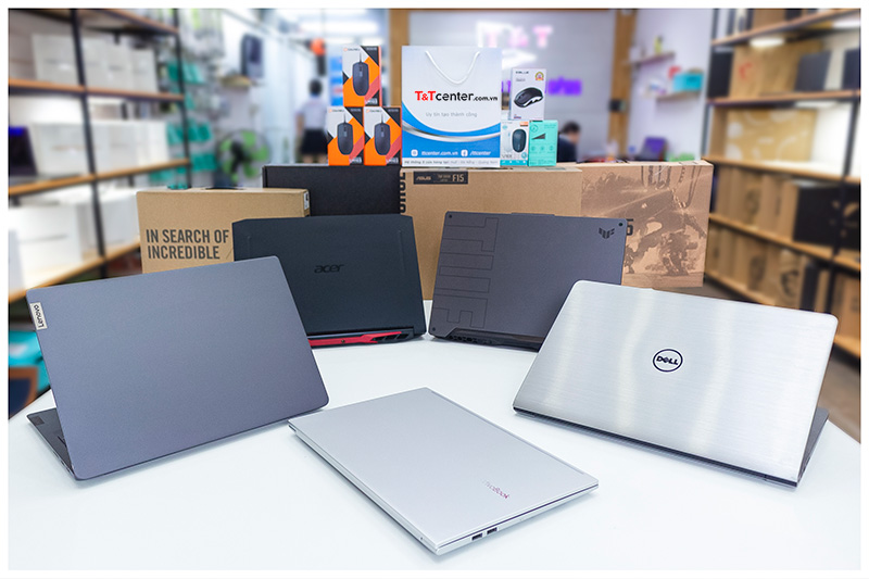 Các thương hiệu Laptop nổi tiếng đang được bán tại cửa hàng T&T Center Cần Thơ