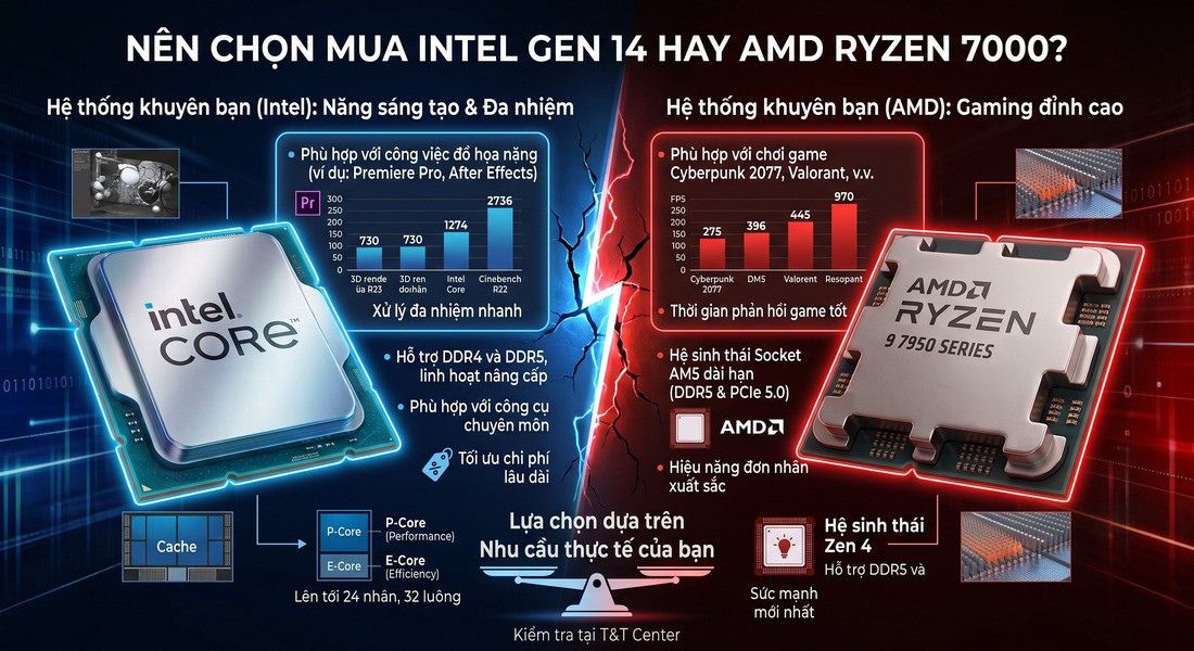 4. Nên chọn mua Intel Gen 14 hay AMD Ryzen 7000?