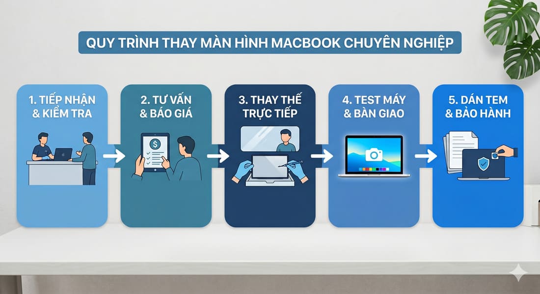 4. Quy Trình Thay Màn Hình MacBook Chuyên Nghiệp Tận Tâm