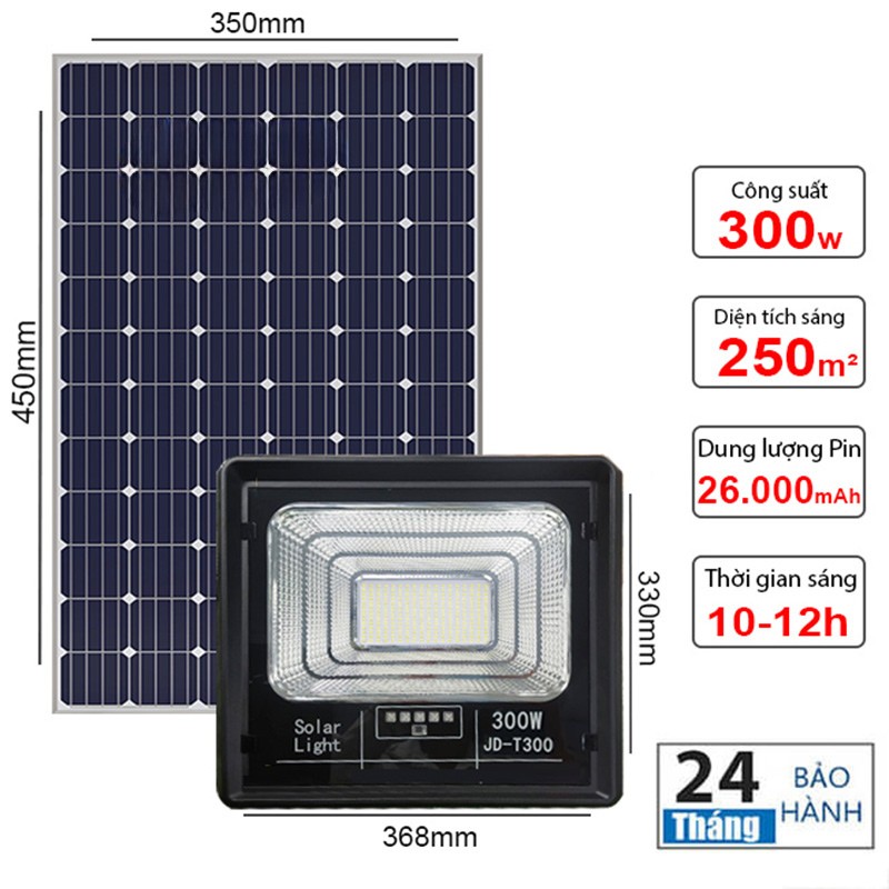 Đèn pha năng lượng mặt trời Jindian JD-T300 (300W)