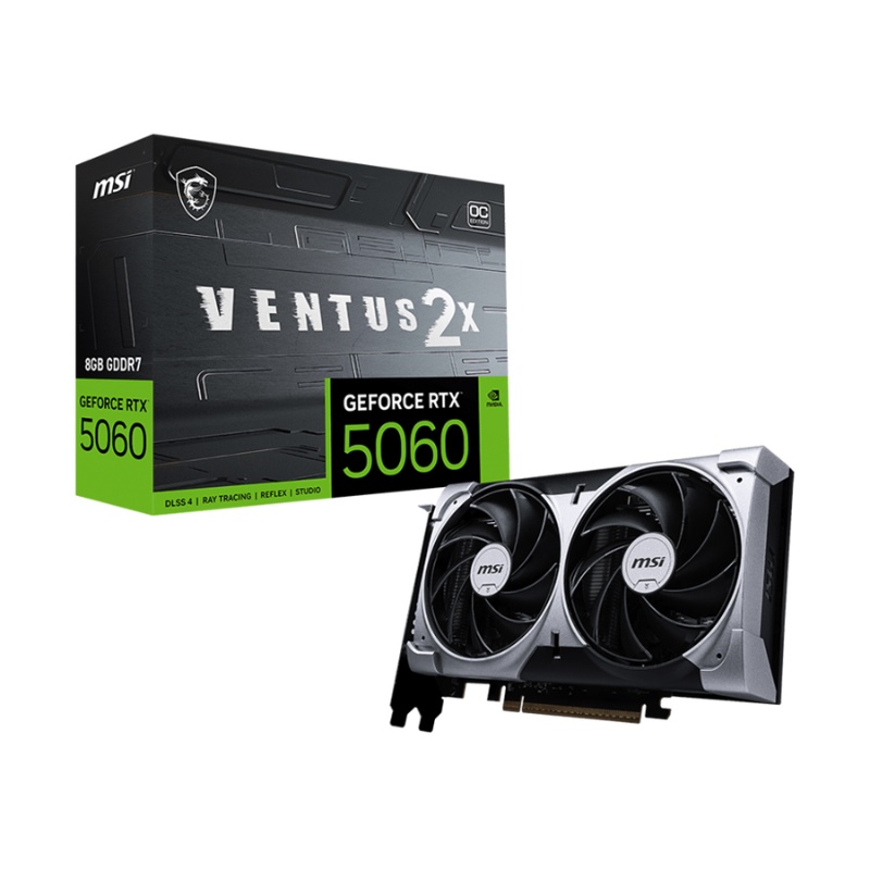 Card màn hình VGA MSI RTX 5060 Ti 8GB VENTUS 2X OC PLUS (MSI-RTX5060TI-VENTUS-2X-8G)