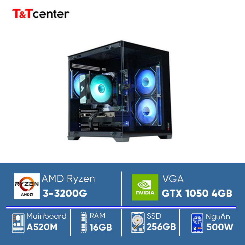 PC GAMING Ryzen 3 3200G | 16GB 256GB GTX 1050 4GB Màn hình 22in 100Hz