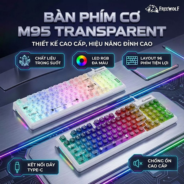 Bàn Phím Văn Phòng Có Dây FreeWolf M95 |New
