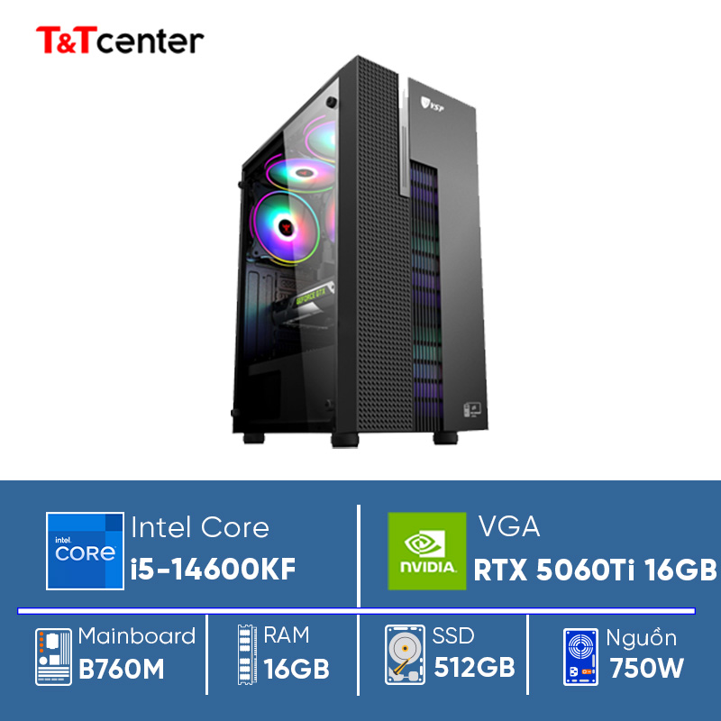 PC GAMING Core i5 14600KF | 16GB 512GB RTX 5060Ti 16GB