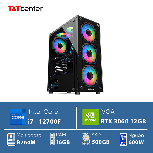 PC GAMING Core i7 12700F | 16GB 500GB GTX 3060 12GB