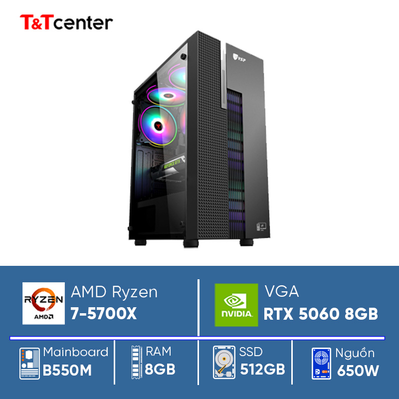 PC AMD Ryzen 7 - 5700X | 8GB 512GB RTX 5060 8GB