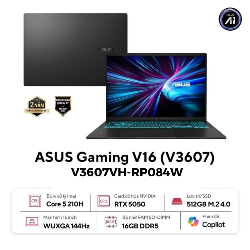 ASUS Gaming V16 (V3607VU-RP025W) | Core 7-240H 16GB 512GB RTX 5050 8GB 16'' WUXGA (New)
