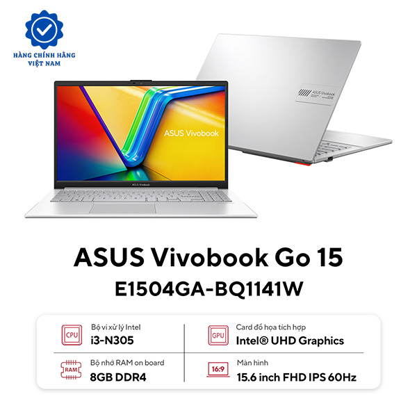 Asus Vivobook Go 15 E1504GA-BQ1141W | Core i3-N305 RAM 8GB SSD 256GB 15.6'' FHD (New) Asus Vivobook Go 15 E1504GA-BQ1141W | Core i3-N305 RAM 8GB SSD 256GB 15.6'' FHD (New)