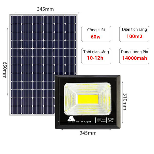 Đèn pha năng lượng mặt trời Global 60W