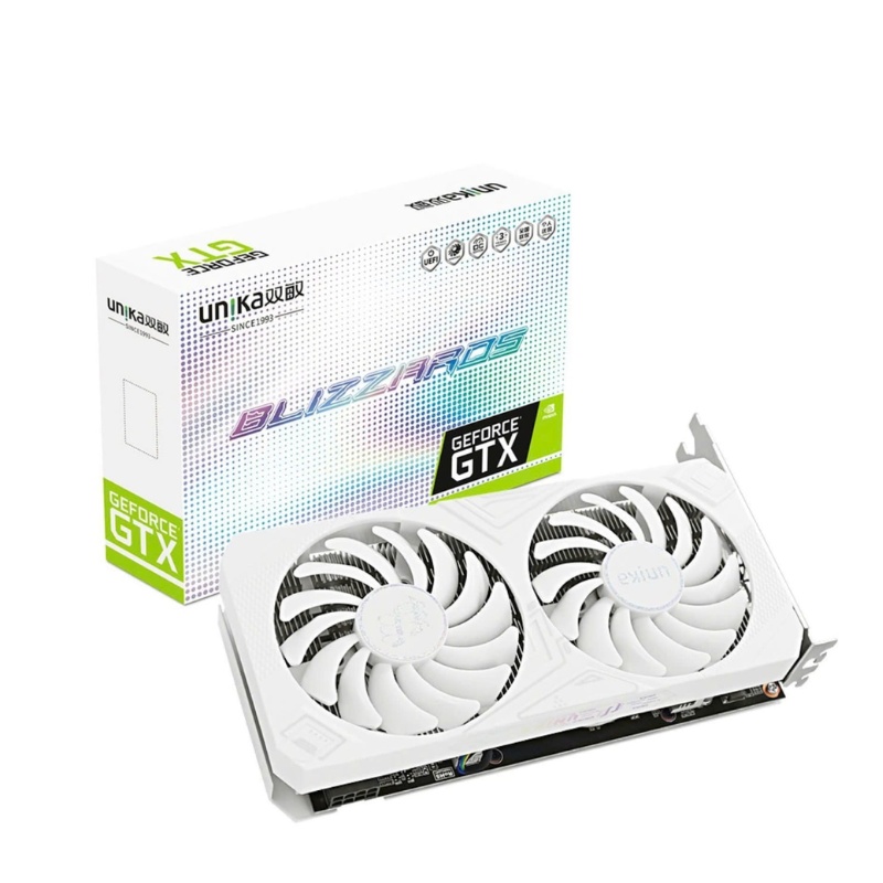 Card màn hình VGA UNIKA GTX 1660S BLIZZARDS 6GB DDR6 V2 WHITE (UNIKA-GTX1660S-6G-V2-WHITE)
