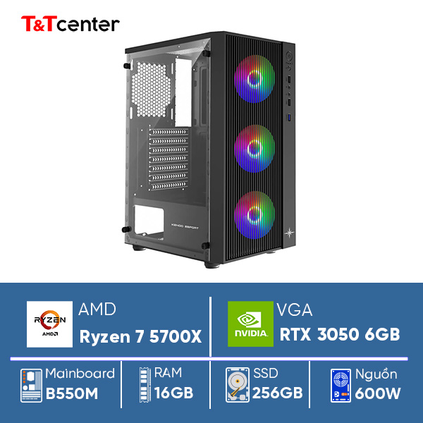 PC AMD Ryzen 7 5700X | 16GB 256GB Asus DUAL RTX 3050 6GB