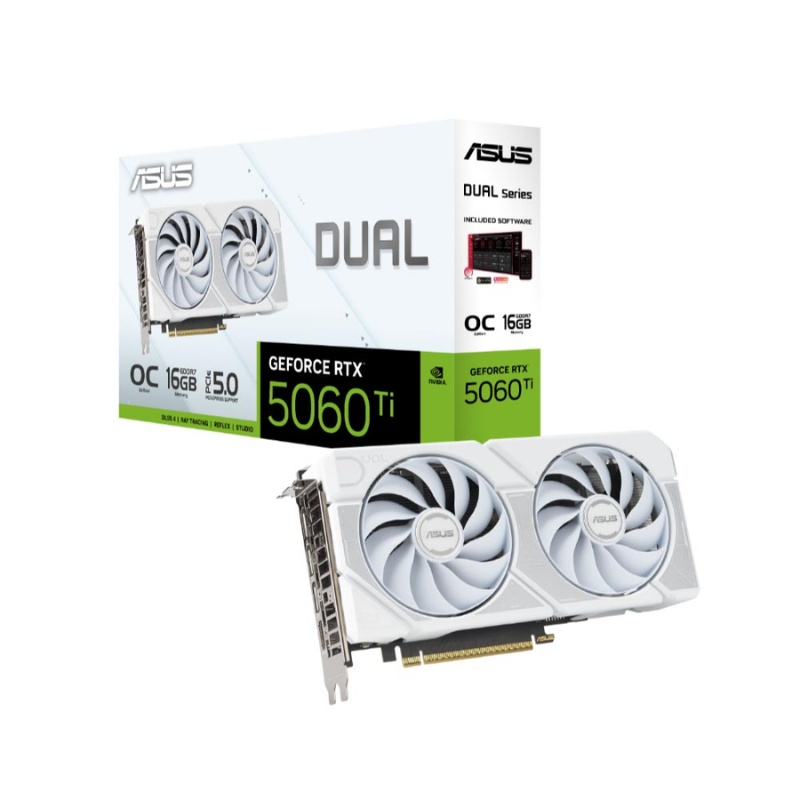 Card màn hình VGA ASUS DUAL RTX 5060 TI 16GB WHITE (ASUS-DUAL-RTX5060TI-16G-WHITE)