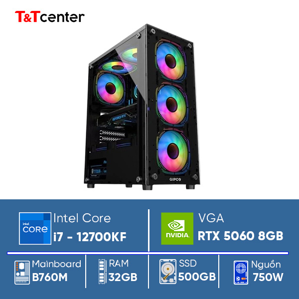 PC GAMING Core i7 12700KF | 32GB 500GB GTX 5060 8GB 750W PC GAMING Core i7 12700KF | 32GB 500GB GTX 5060 8GB 750W