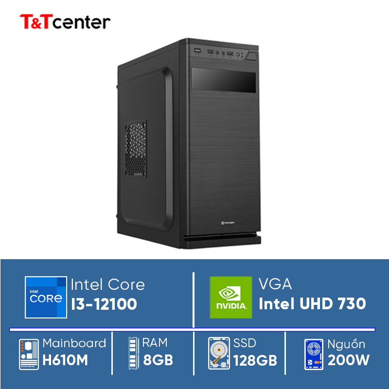 PC Văn Phòng Core i3 - 12100 | 8GB 128GB Intel UHD Graphics 730