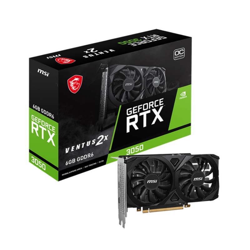 Card màn hình VGA MSI RTX 3050 VENTUS 2X 6G OC (MSI-RTX3050-VENTUS-2X-6G)