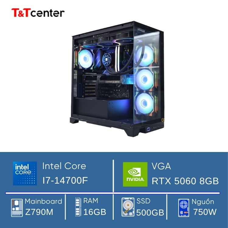 PC GAMING Core i7 14700F | 16GB 500GB RTX 5060 8GB Z790M 