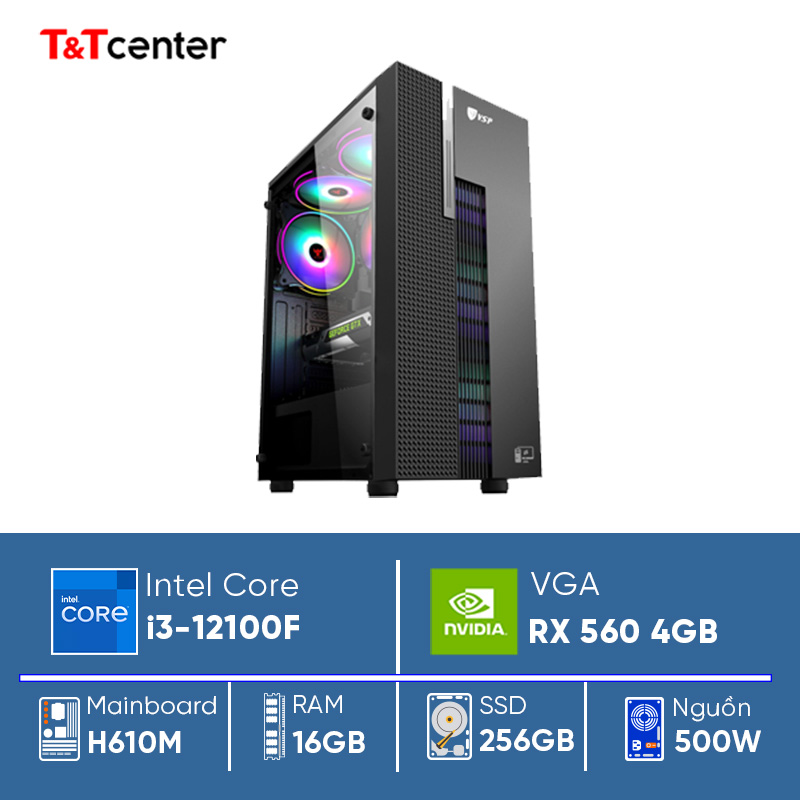 PC GAMING Core i3 12100F | 16GB 256GB RX 560 4GB