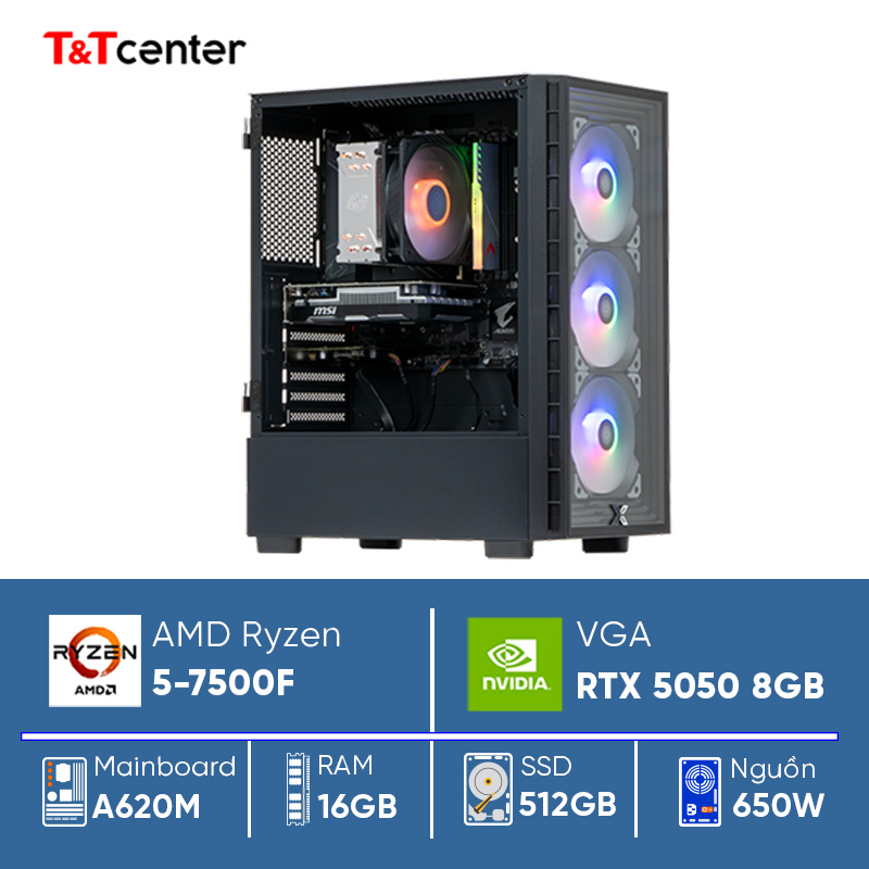 PC GAMING AMD Ryzen 5 7500F | 16GB 512GB RTX 5050 8GB
